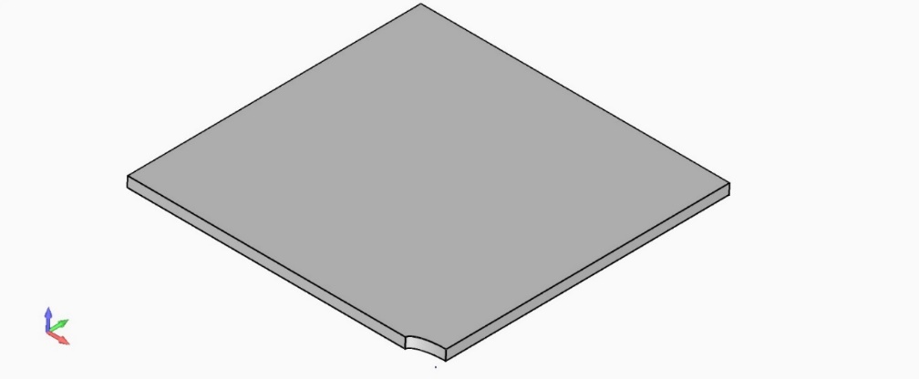 Геометрическая модель пластины с эллиптическим вырезом