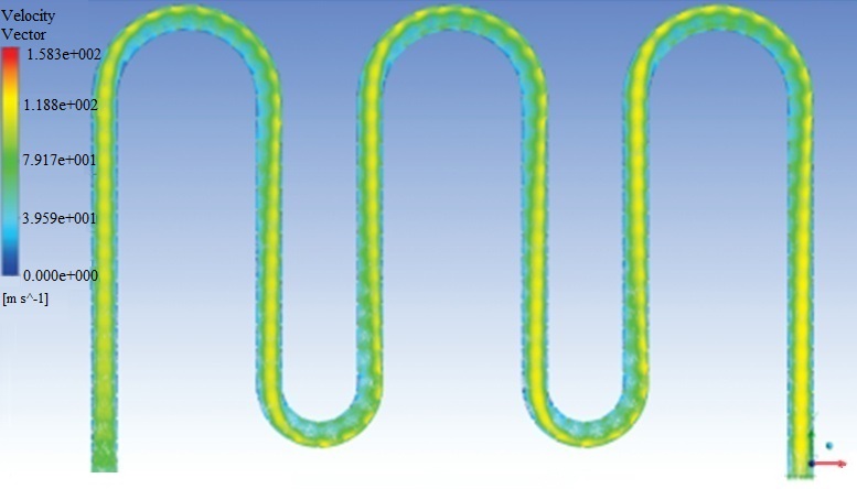 Отрывные течения охлаждаемого воздуха на поворотных и прямых участках гладких трубок воздухо-воздушного теплообменника
