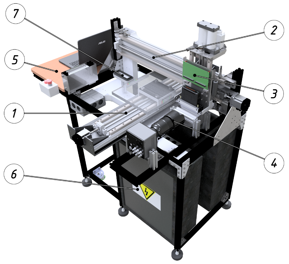 Электронная модель установки для настройки печатающих головок