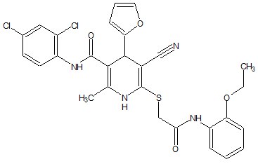 d02-172:5-cyano-N-(2,4-dichlorophenyl)-6-({2-[(2-ethoxyphenyl)amino]-2-oxoethyl}thio)-4-(2-furyl)-2-methyl-1,4-dihydropyridine-3-carboxamide