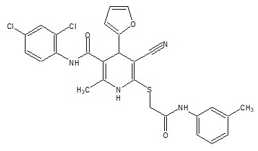 d02-133: 5-cyano-N-(2,4-dichlorophenyl)-4-(2-furyl)-2-methyl-6-({2-[(3-methylphenyl)amino]-2-oxoethyl}thio)-1,4-dihydropyridine-3-carboxamide