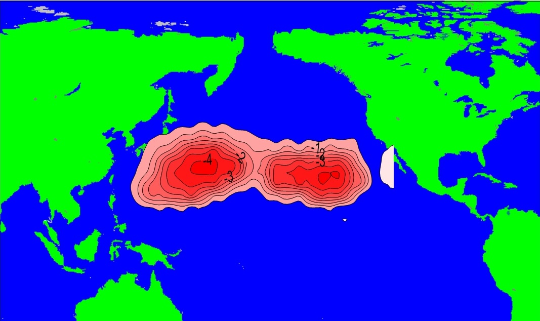 Изменение вертикальной термохалинной циркуляции в северной области Тихого океана при наличии загрязнений