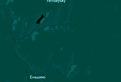 Загрязненный участок р. Енашимо на территории Северо-Енисейского района Красноярского края