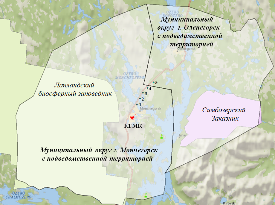 Расположение пунктов отбора проб