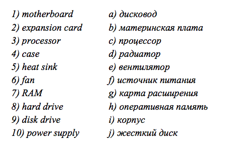 Задание для усвоения значений IT-терминов и фраз, используемых в тексте