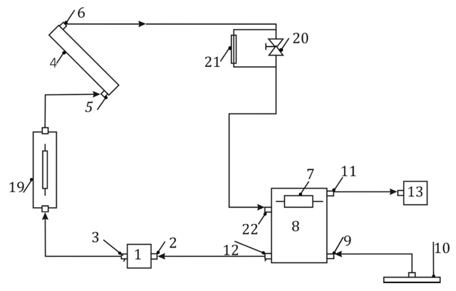 Функциональная схема гелиоводонагревательной установки