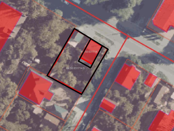 Обработанная съемка земельного участка 64:50:031714:5 в программе AutoCAD