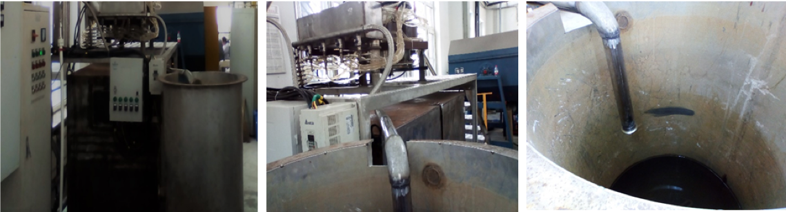 Water-bubbling gas purification system, formed during the melting of ash waste from incineration