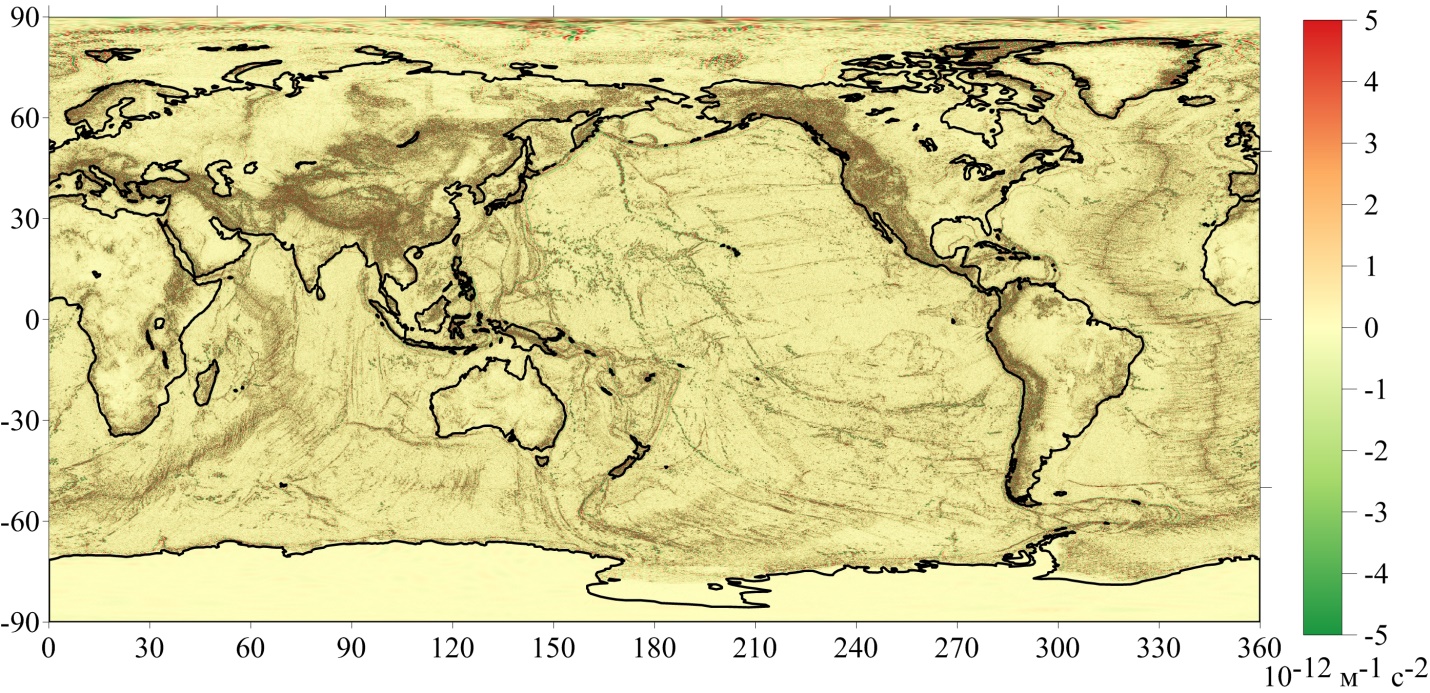Визуализация результатов вычисления (∂3T(P))/(∂r3), полученных по формуле (10)