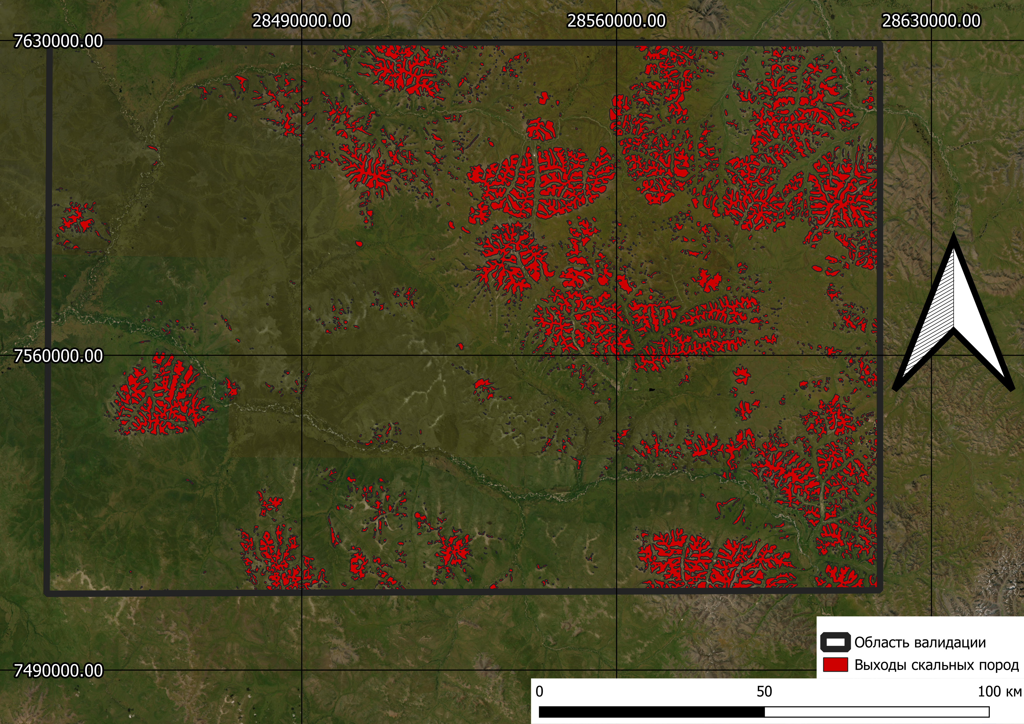 Обнажения скальных пород, полученные после ООА