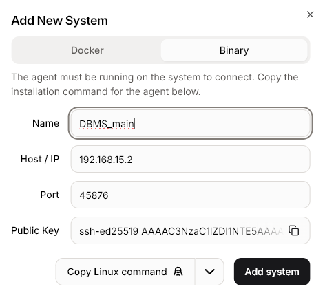 Adding monitoring object