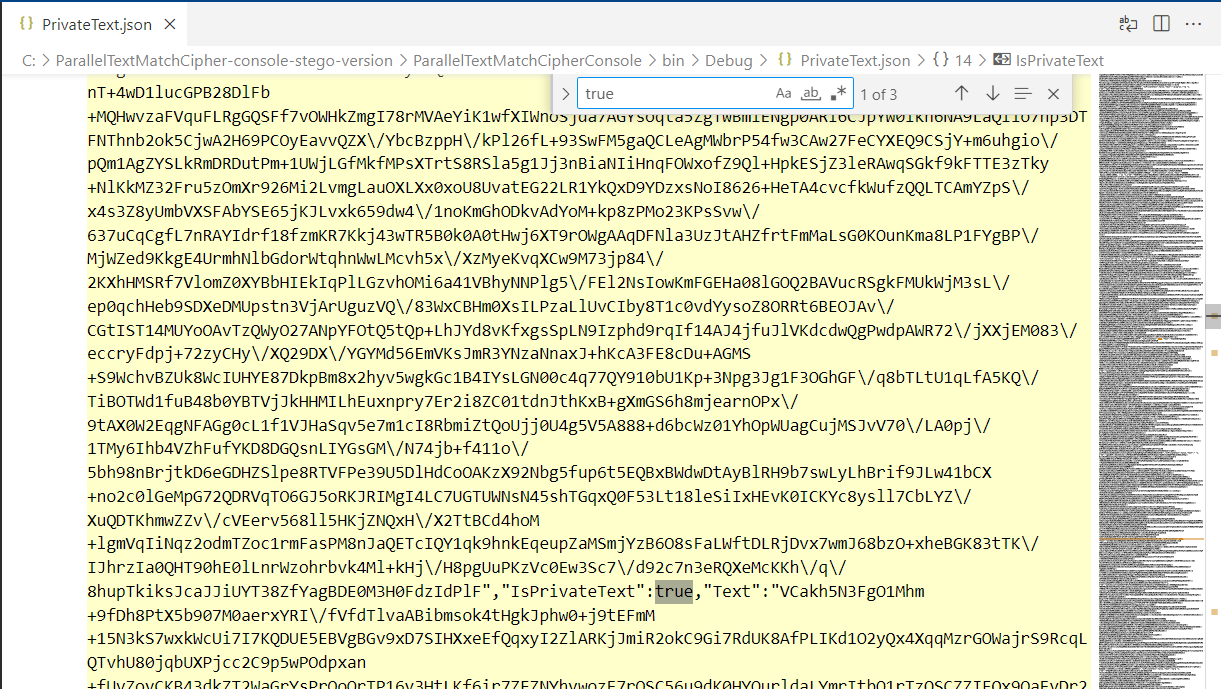 Пример JSON-файла при сокрытии дат