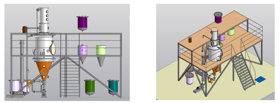 Общий вид опытно-промышленной установки получения кристаллического сульфата аммония
