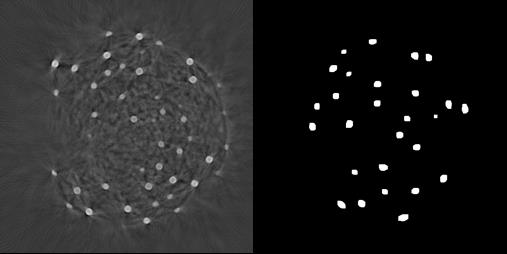 Пример среза объекта и его сегментации