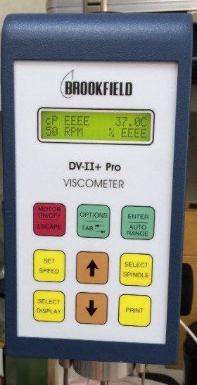 The Brookfield DV-II+PRO viscometer