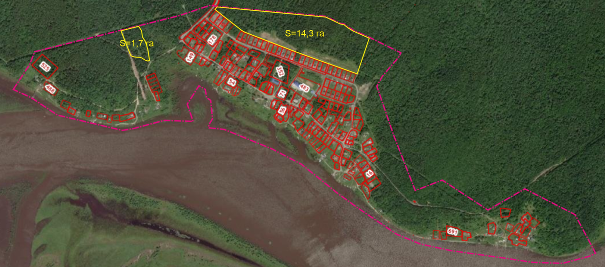 Схема расположения исследуемой территории в границах села Ачан