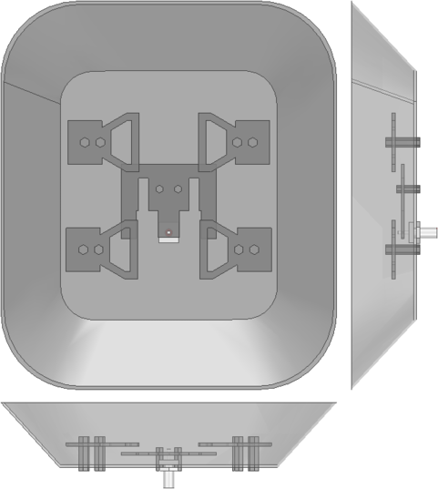 Исследуемая конструкция сверхширокополосной направленной антенны с широкополосным резонатором