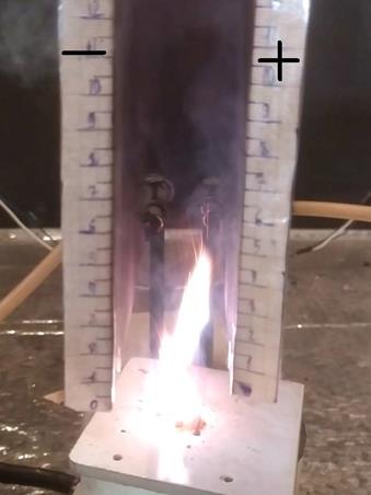 Deviation of the flow of reagent particles during sublimation in an electric field