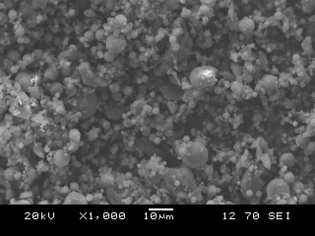  Электронная фотография кислой золы ТЭЦ г. Новосибирска