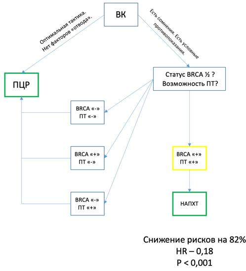 Авторский алгоритм для выбора тактики терапии РЯ