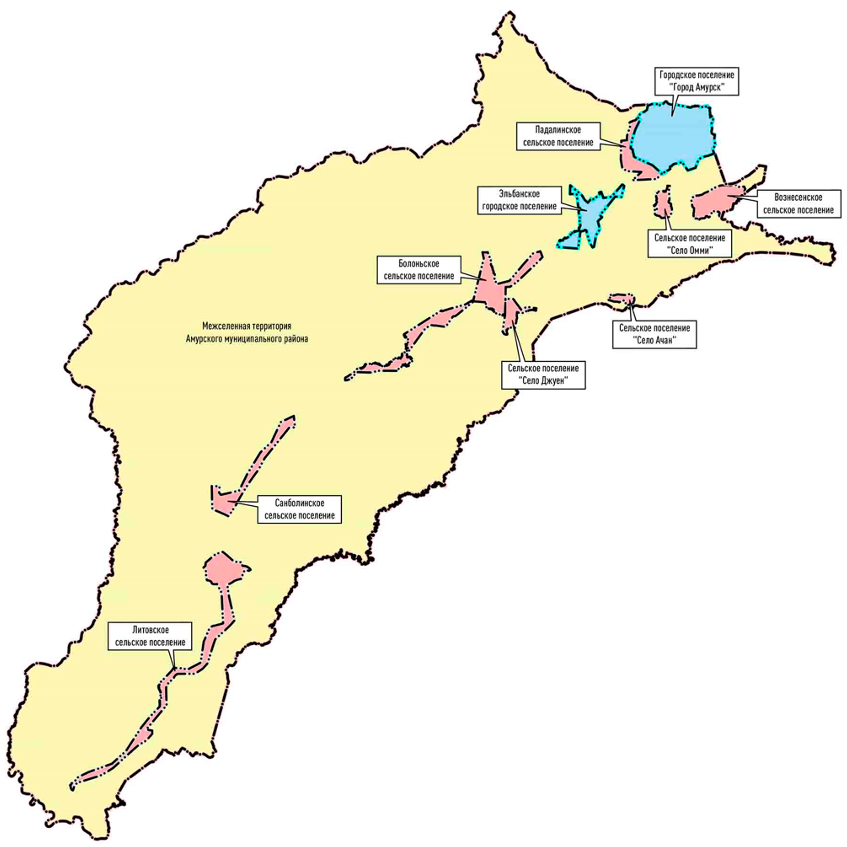 Муниципальное деление Амурского района Хабаровского края