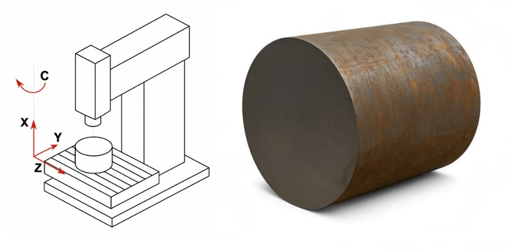 Вертикальная компоновка оборудования и пример заготовки