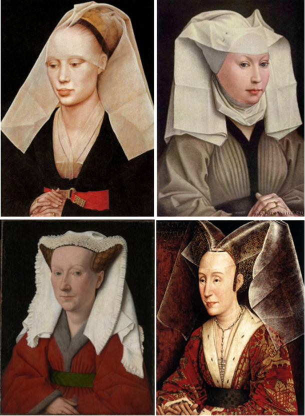 Дамские головные уборы XV века