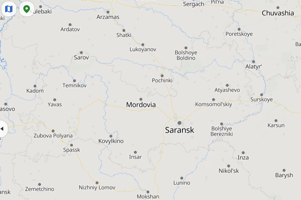 Карта Республики Мордовия