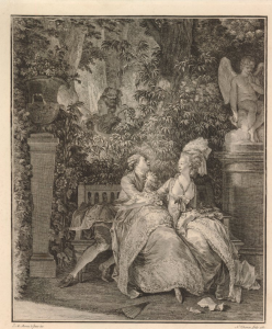 Илл.2 Oui ou non. Автор Jean-Michel Moreau, гравюра, 1781. Частная коллекция.