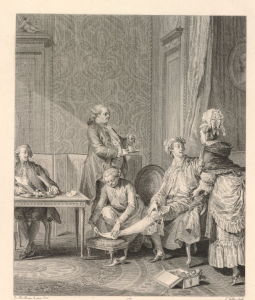 Илл.1 Le Lever. Автор Jean-Michel Moreau, гравюра, 1781. Частная коллекция.